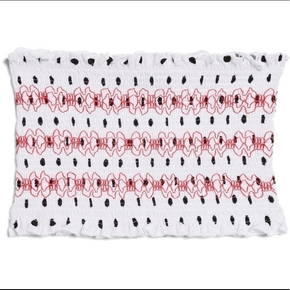 TopShop‎ Spot Shirred Bandeau Size 8 Tube Top - Picture 5 of 8